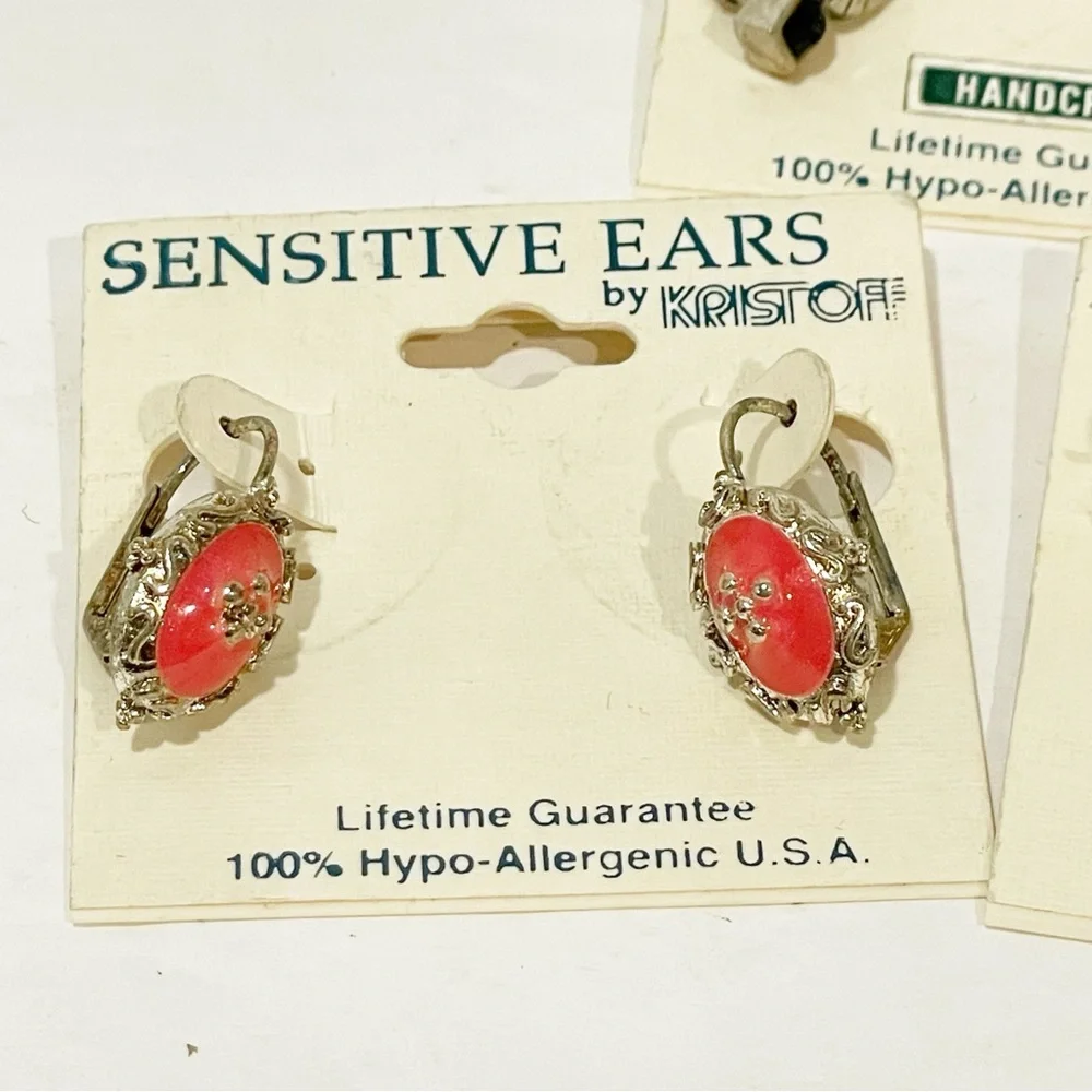 Vintage Sensitive Ears by Kristoff Made in USA Lot of 3 Earring‎ Lot NEW
